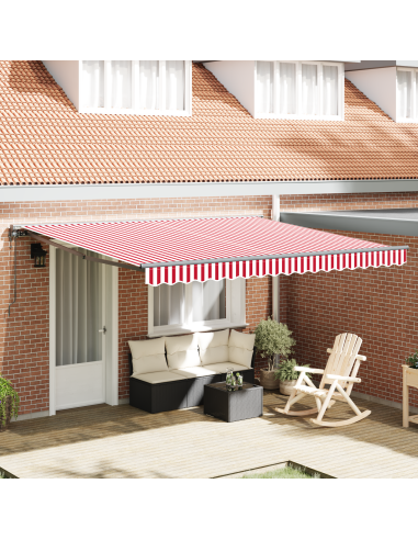 Tenda Retrattile Rosso e Bianco 400 × 300 cm