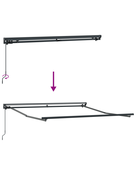 Tenda Retrattile Borgogna 300 x 250 cm Poliestere e Metallo