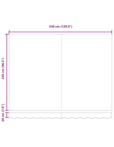 Tenda Retrattile Blu e Bianco 350 x 250 cm Poliestere e Metallo