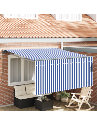 Tenda Retrattile Blu e Bianco 350 x 250 cm