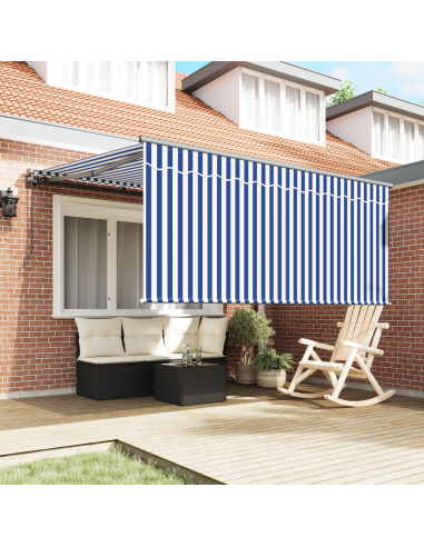 Tenda Retrattile Blu e Bianco 350 x 250 cm