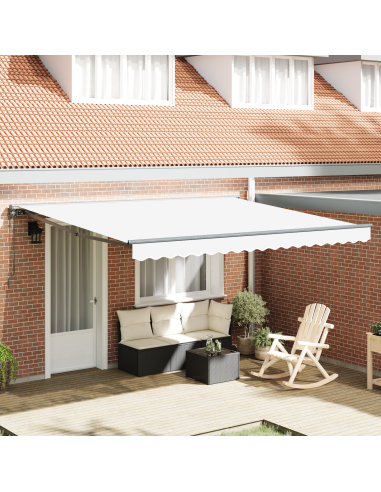 Tenda Retrattile Bianco 400 × 300 cm Poliestere e Metallo