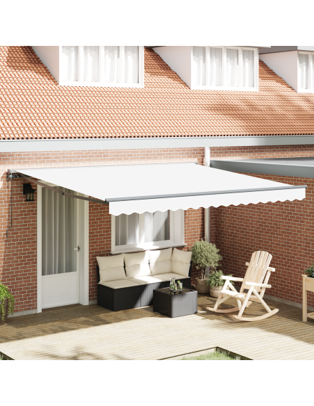 Tenda Retrattile Bianco 400 × 300 cm Poliestere e Metallo