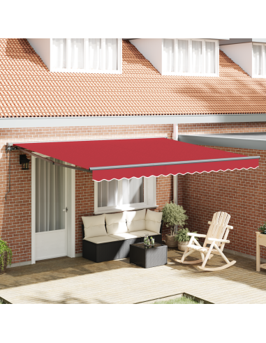 Tenda Retrattile Rosso 400 × 300 cm Poliestere e Metallo