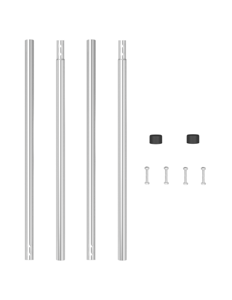 Pali per Recinzione 2 pcs Argento 140 cm Acciaio zincato