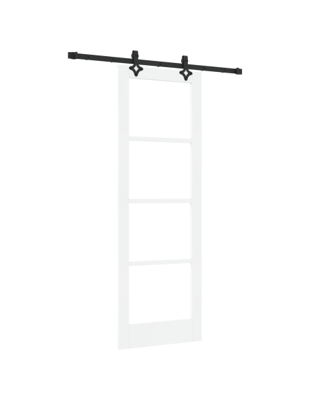 Porta scorrevole  con set hardware Bianco 73.5x211 cm Legno massiccio di pino