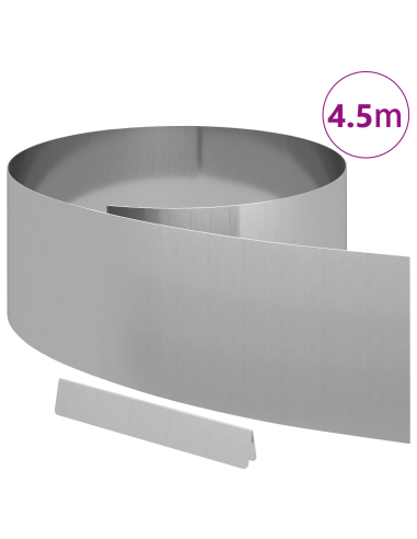 Bordura per Prato Argento 450 x 0.05 x 15 cm Acciaio zincato