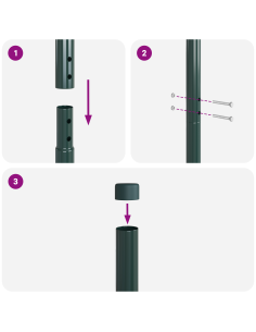 Palo della recinzione 2 pcs Verde Acciaio Verniciato a Polvere 2