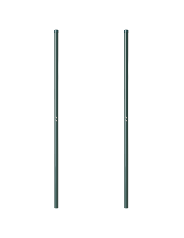 Palo della recinzione 2 pcs Verde Acciaio Verniciato a Polvere