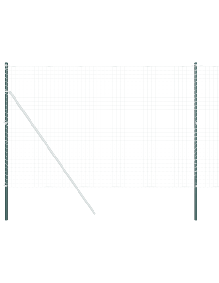 Palo della recinzione 12 pcs Verde Acciaio Verniciato a Polvere