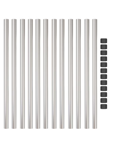 Palo della recinzione 12 pcs Argento 100 cm