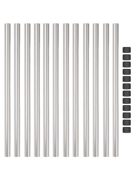 Palo della recinzione 12 pcs Argento 100 cm