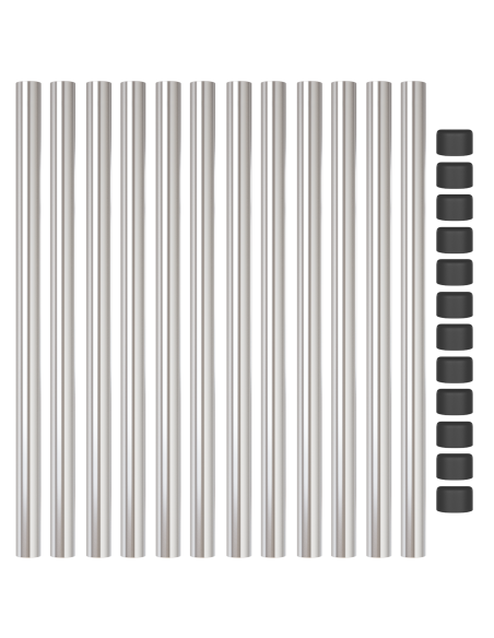 Pali per Recinzione 12 pcs Argento 70 cm Acciaio zincato
