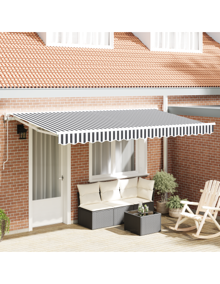 Tenda Retrattile Antracite e Bianco 400x200 cm