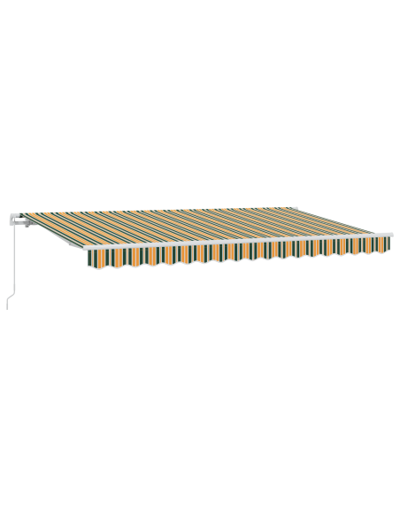 Tenda Retrattile Verde e Giallo e Bianco