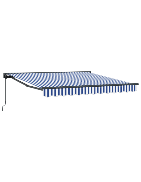 Tenda Retrattile Blu e Bianco 300 x 250 cm Poliestere e Metallo