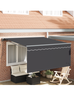 Tenda Retrattile Antracite 300 x 250 cm Poliestere e Alluminio