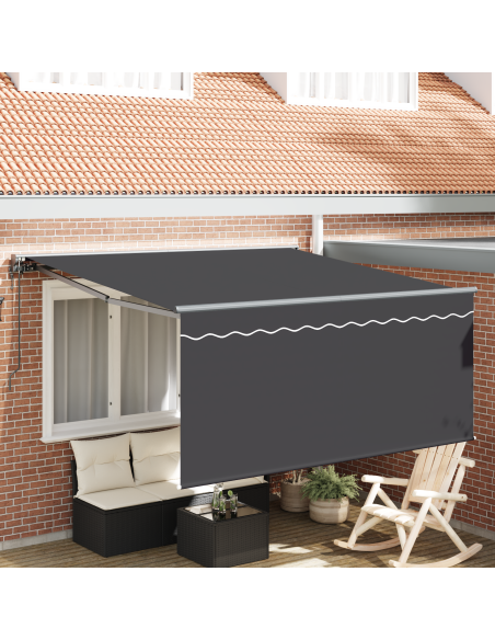 Tenda Retrattile Antracite 300 x 250 cm Poliestere e Alluminio