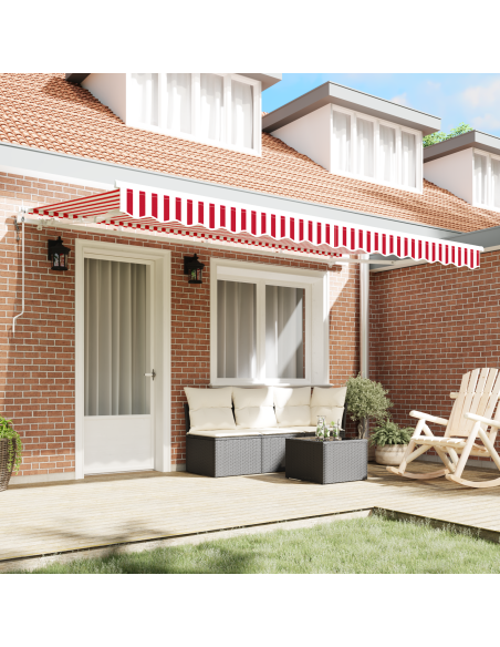 Tenda Retrattile Rosso e Bianco 400x200 cm 400 x 200 cm 4 x 2 m