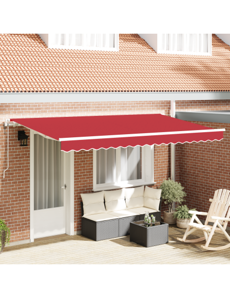 Tenda Retrattile Rosso e Bianco 400x200 cm 400 x 200 cm 4 x 2 m