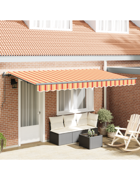 Tenda Retrattile Giallo, arancione e bianco