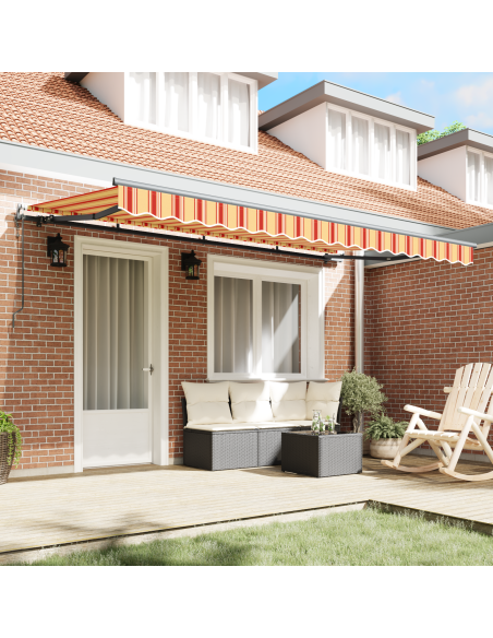 Tenda Retrattile Giallo, arancione e bianco