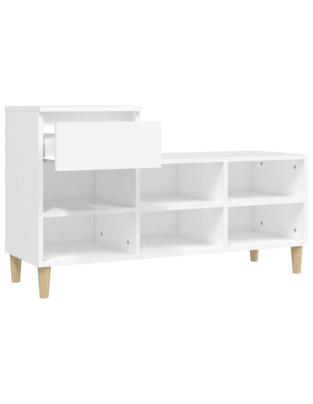 Scarpiera Bianca 102x36x60 cm in Legno Multistrato