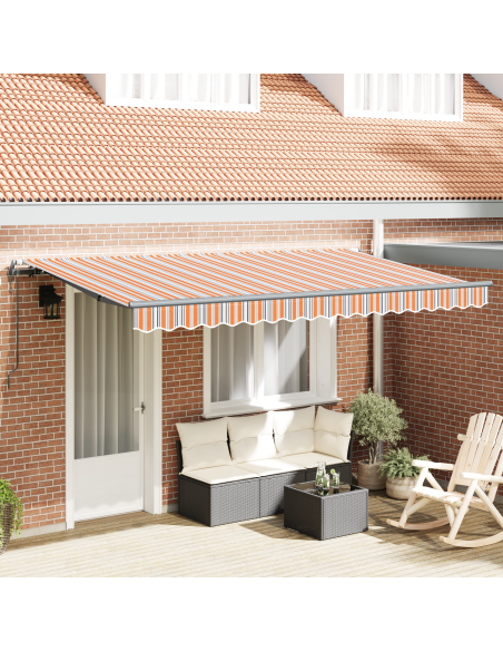 Tenda Retrattile Giallo, arancione e bianco