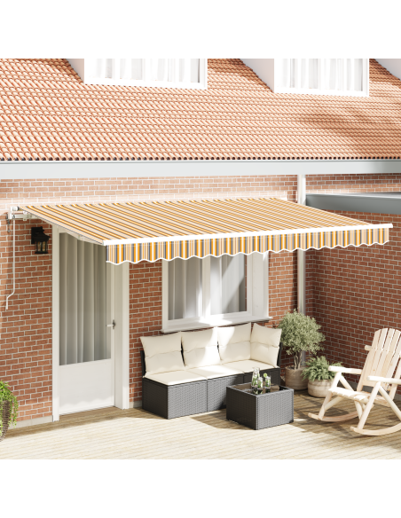 Tenda Retrattile Multicolore e Giallo e Grigio e Bianco