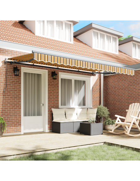 Tenda Retrattile Giallo, arancione e bianco
