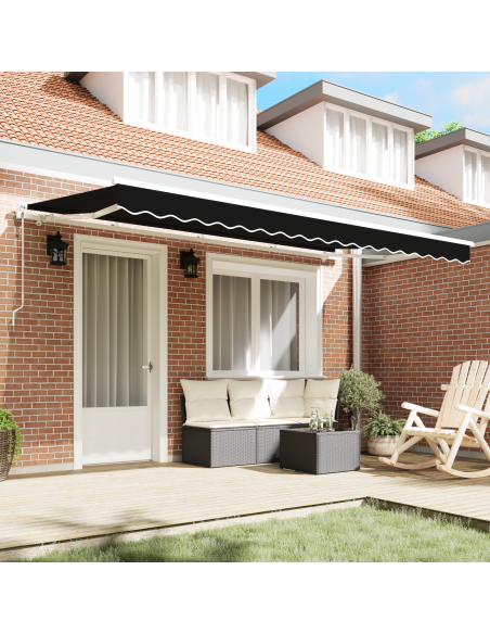 Tenda Retrattile Nero e Bianco 400x200 cm 400 x 200 cm 4 x 2 m