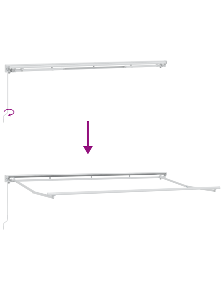 Tenda Retrattile Bianco 400 x 200 cm Poliestere e Metallo