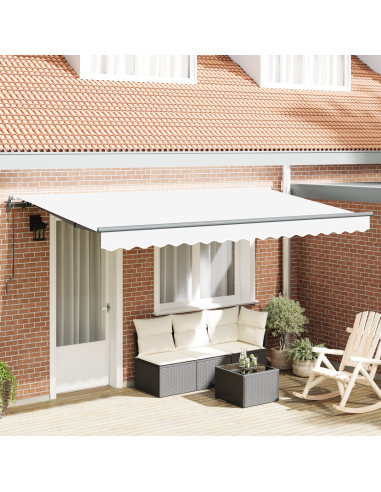 Tenda Retrattile Bianco 400 x 200 cm Tessuto