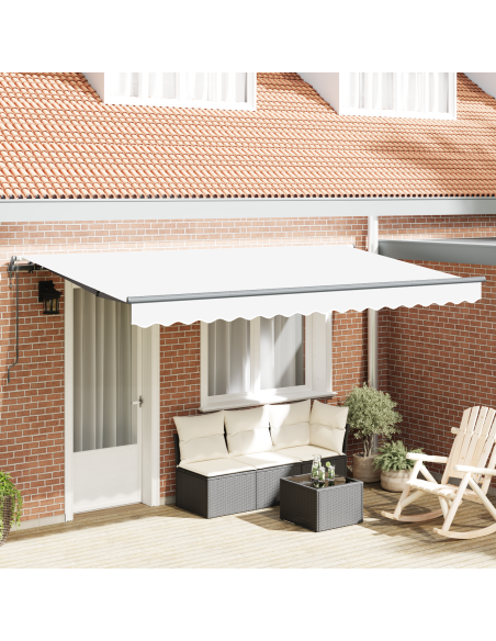 Tenda Retrattile Bianco 400 x 200 cm Tessuto