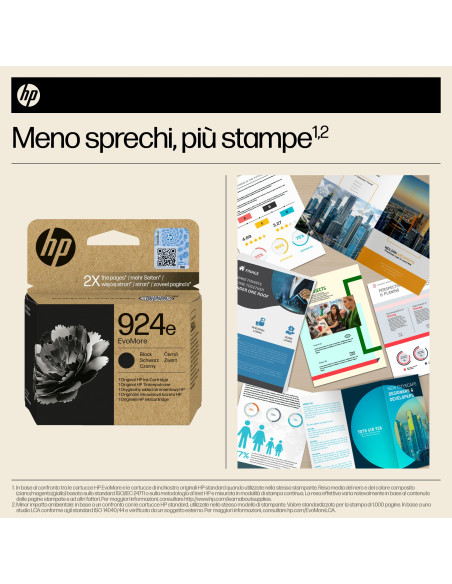 HP Cartuccia di inchiostro nero originale 924e EvoMore