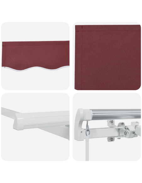 Tenda Retrattile Rosso borgogna e Bianco