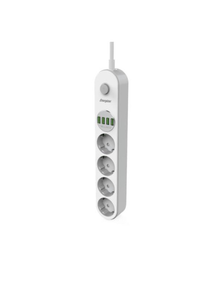 MULTIPRESA 4 SCHUKO + 4 USB BIANCA