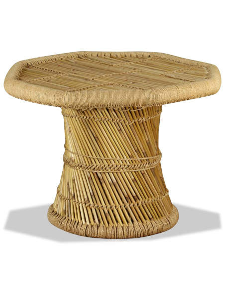 Tavolino da Salotto in Bambù Ottagonale 60x60x45 cm