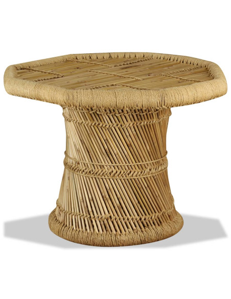 Tavolino da Salotto in Bambù Ottagonale 60x60x45 cm
