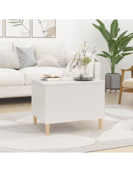 Tavolino da Salotto Bianco 60x44,5x45 cm in Legno Multistrato