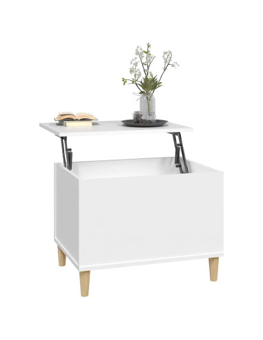 Tavolino da Salotto Bianco 60x44,5x45 cm in Legno Multistrato