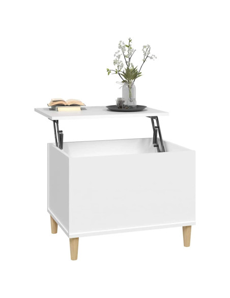 Tavolino da Salotto Bianco 60x44,5x45 cm in Legno Multistrato