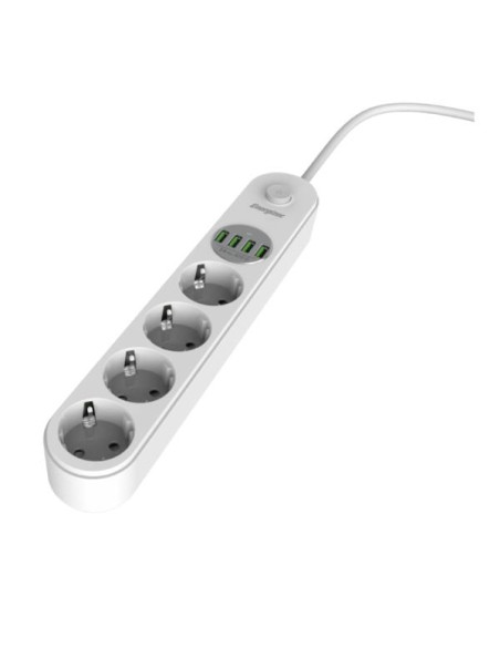 MULTIPRESA 4 SCHUKO + 4 USB BIANCA