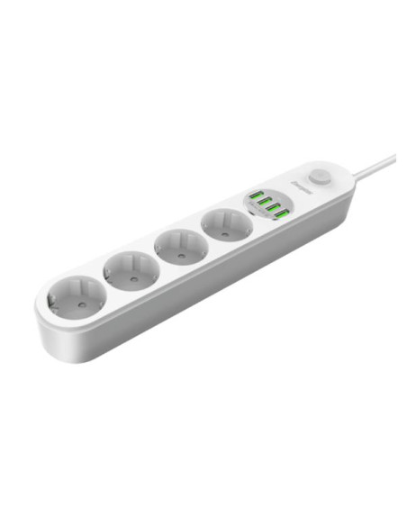 MULTIPRESA 4 SCHUKO + 4 USB BIANCA