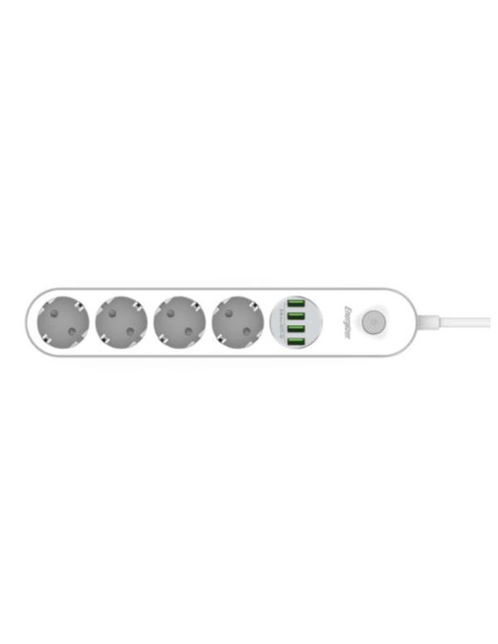 MULTIPRESA 4 SCHUKO + 4 USB BIANCA