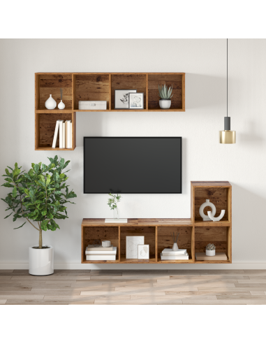 Set mobile TV Legno vecchio 37 x 37 x 107 cm Legno multistrato