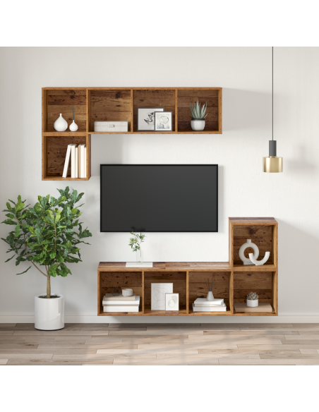Set mobile TV Legno vecchio 37 x 37 x 107 cm Legno multistrato