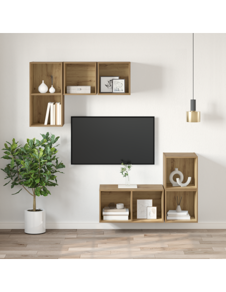Mobile TV rovere artigianale 37 x 37 x 72 cm Legno multistrato