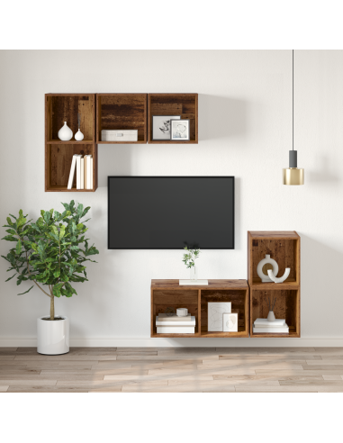 Set mobile TV Legno vecchio 37 x 37 x 72 cm Legno multistrato