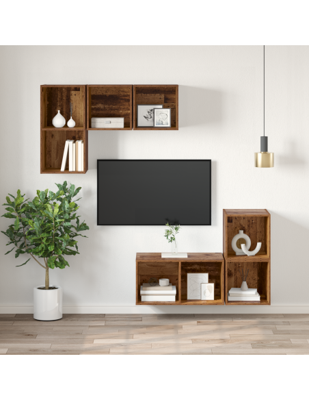 Set mobile TV Legno vecchio 37 x 37 x 72 cm Legno multistrato